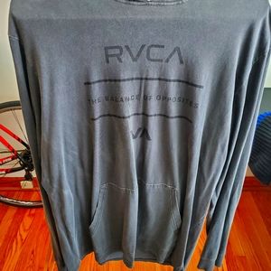 RVCA hoodie gray T-shirt in men's Large